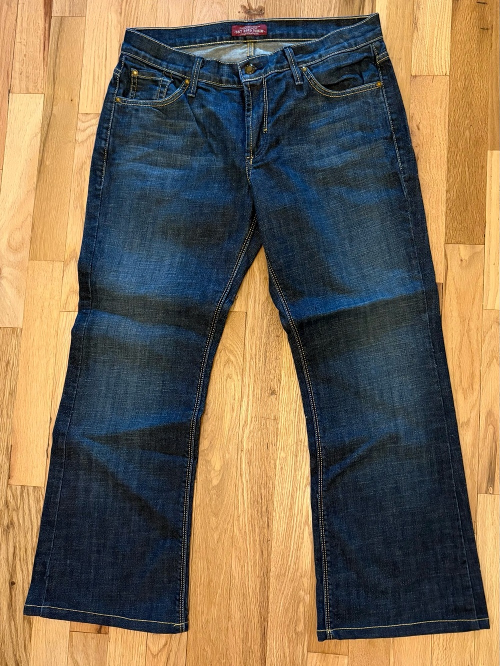 James Dry Aged Denim Women's Dark Blue Straight-Leg Jeans Size 32